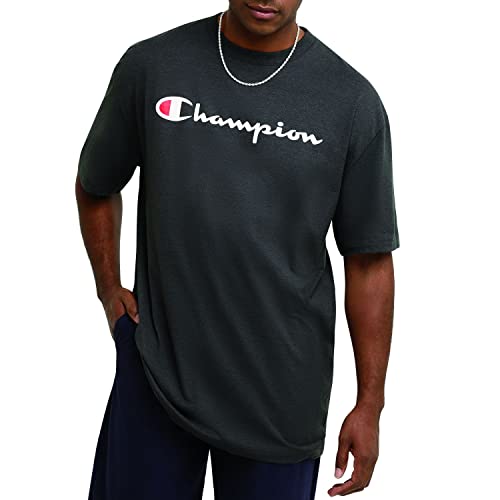 Champion Mens Classic T-Shirt, Script Logo T Shirt, Granite Heather-Y07718, Small Us #TOP3