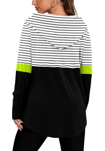 BETTE BOUTIK Womens Quarter Zip Tunic Hoodies Pullover Long Hooded Sweatshirts S-3XL