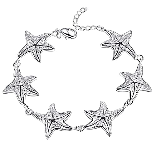 Jewellery 925 Pulseras de Pareja de Estrellas de mar, brazaletes con dijes de Animales, Accesorios de joyería de Fiesta para Mujeres, Regalos Jewellery