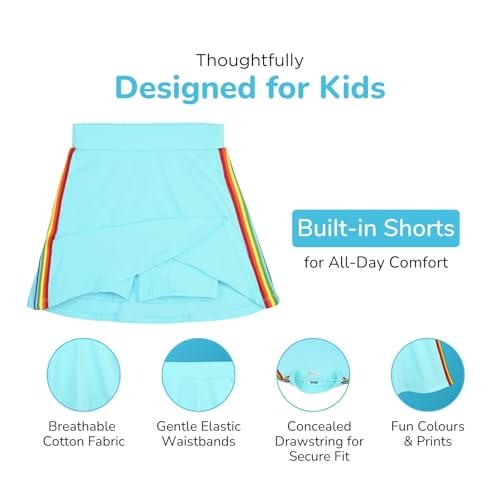 Image of YouGotPlanB Cotton Skater Skirt for Girls | Pack of 1 | Ages 3-16 Years | Attached Inner Shorts | Ideal for Sports & Play