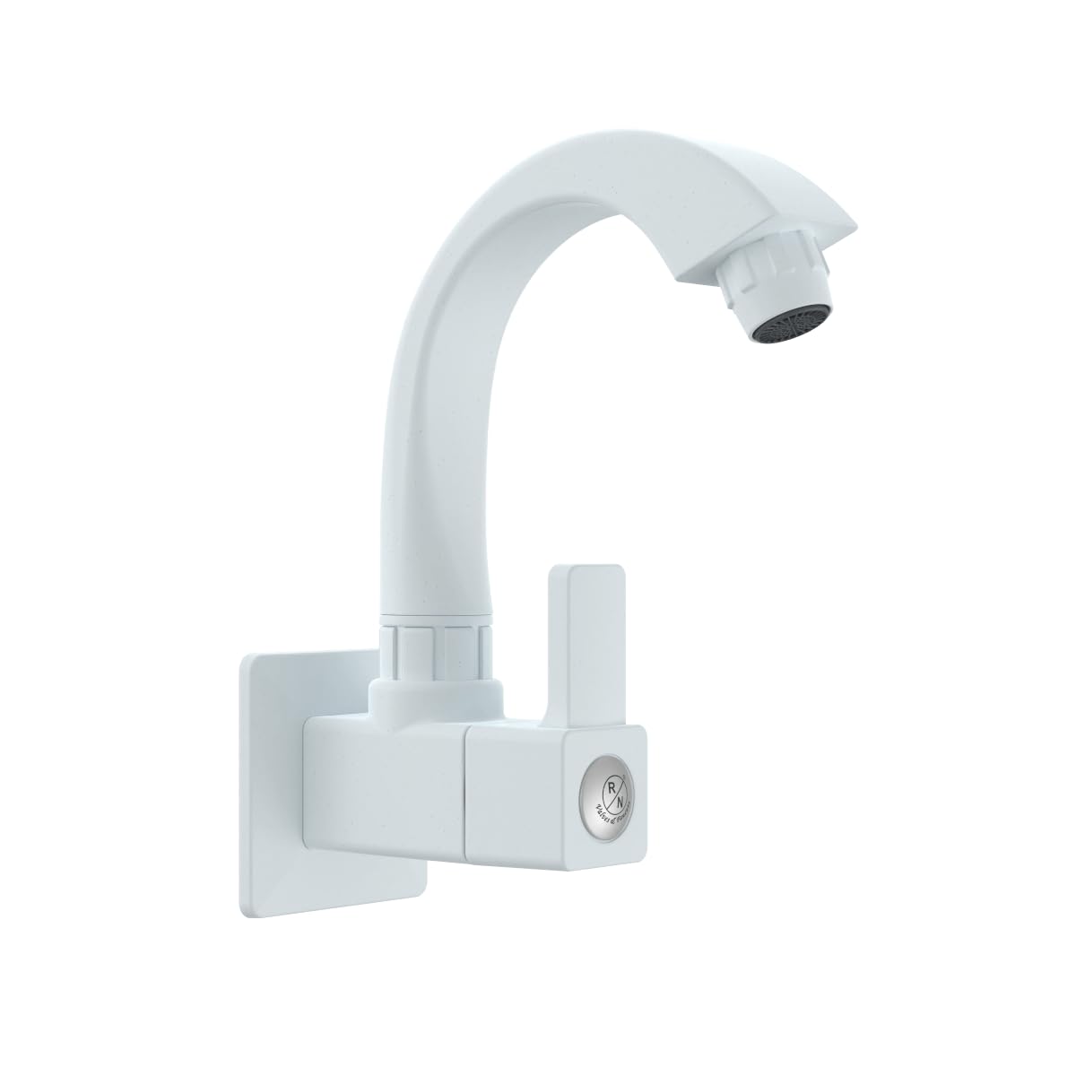RN PTMT Superior Plastic Faucet 360° Swivel Spout Swan Neck Kitchen Sink Tap Wall Mount | Wash Basin Tap for Bathroom (Marble)_RNVIR18B09 | 20mm(3/4") Cartridge-image-5