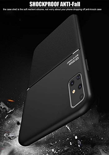 Image of MOBITUSSION Carbon Pattern Shockproof PU Material Semi Flexible Back Case Compatible with Samsung M31s (Green)