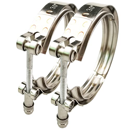 GaeaAuto 3 inch V Band Clamp 304 Stainless Steel for Turbo Downpipes 2 Pack