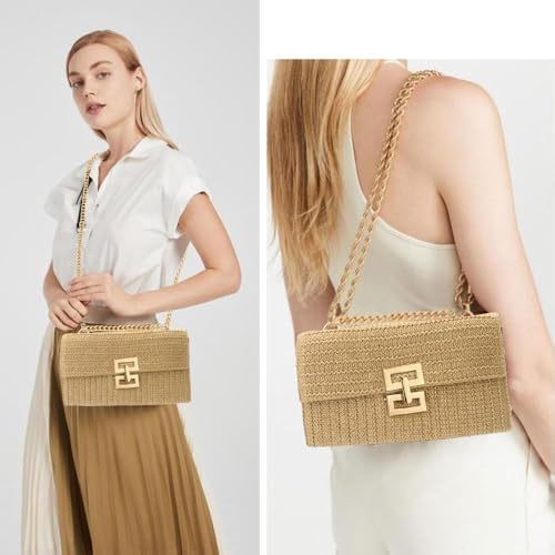Nude Straw Dumpling Clutch, Boho Beach Shoulder Bag, Summer Crossbody Tote2