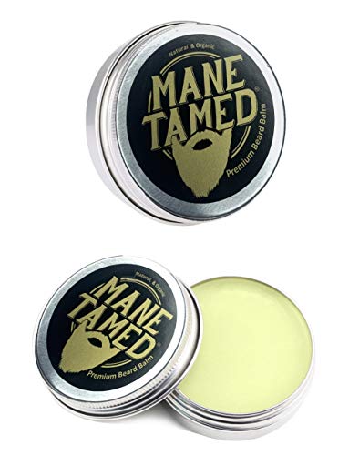 Mane Tamed® - Balsamo per la cura della barba naturale, vegano e biologico, per la crescita della barba, condizioni, controllo, umidità, ammorbidimento e stile
