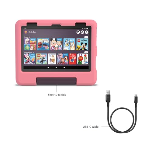 Amazon Fire HD 8 Kids tablet (Peppa Pig, limited edition), ages 3–7 | Includes ads-free books, games and videos, 8" HD screen, parental controls, 13-hr battery, 32 GB, Pink - Image 4