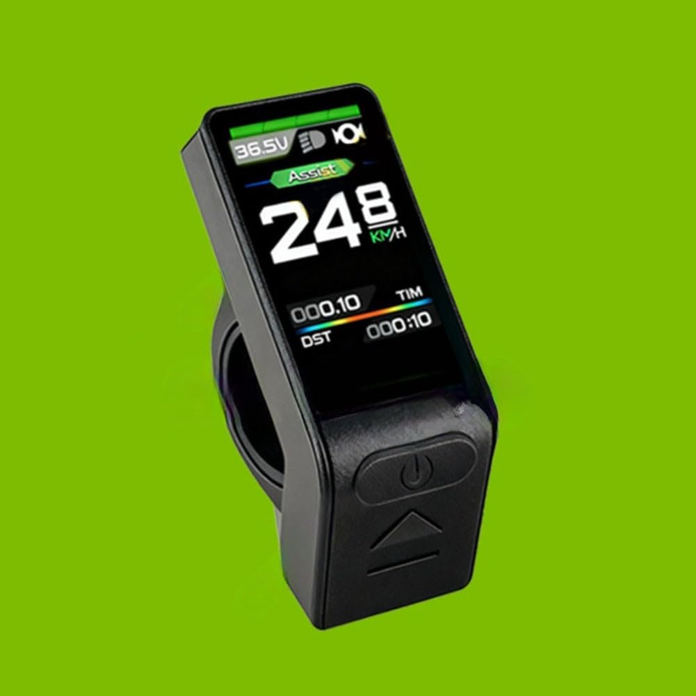 KT TF04 - Pantalla LCD, pantalla TFT a color 24V-48V para bicicleta de montaña eléctrica, enchufe SM5 blanco, cable de 1,8 m, negro