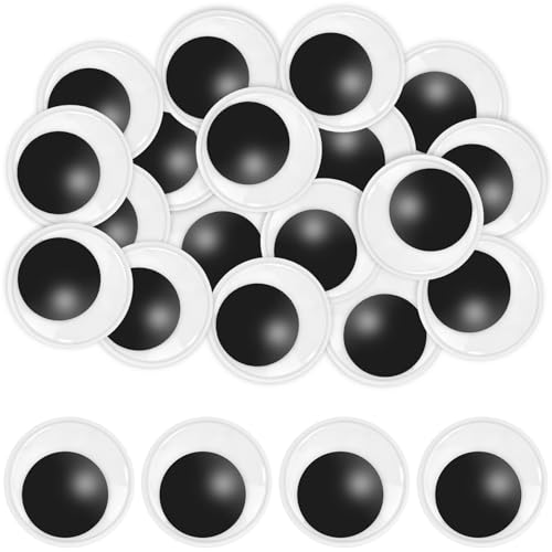 NISENTIA 40 Stück Wackelaugen Selbstklebend Groß 40mm Kulleraugen Klebeaugen Selbstklebend Groß Big Googly Eyes Bastelaugen Große Selbstklebende Wackelaugen für DIY Scrapbooking Handwerk