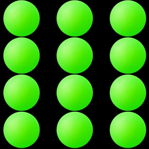 Soulchen 40mm Glow in The Dark Table Tennis Balls Bulk Carnival Game Night Neon Birthday Party Favor Classroom Rewards Goodie Bag Filler Pet Playmate(6 Pcs Glow in the Dark Green Solid)
