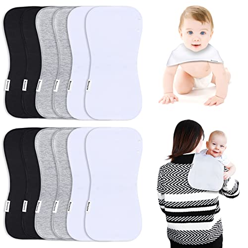 Image of Benoxine Baby Burp Cloths & Baby Bibs 2-in-1 Design Large Size 3 Layers Thicken Cotton Super Absorbent and Soft Baby Spit Up Burping Rags Baby Burp Cloth Set for Boys and Girls Solid 12 Pack
