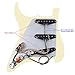 Banworks 3Ply Loaded SSS Pickguard Vintage Hot F '50s Tones Prewired Strat Pickguard with Staggered Alnico 5 Fiber Bobbin SSS Single Coil Pickups for Fender Stratocaster ST Strat JT/HBZC-02 Cream