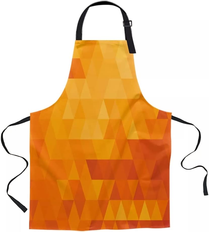 Triangle Geometry Printed Kitchen Cooking Baking Aprons Canvas Sleeveless for Women Man Kids Home
