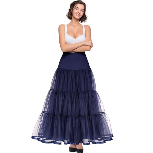 Image of Women's Floor Length Wedding Petticoat Long Underskirt for Formal Dress S-3XL