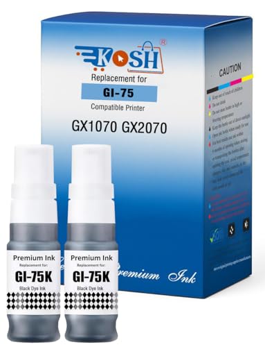 Image of KOSH GI-75 BK Refill Ink Compatible for Canon MAXIFY GX1070, GX2070 Printers