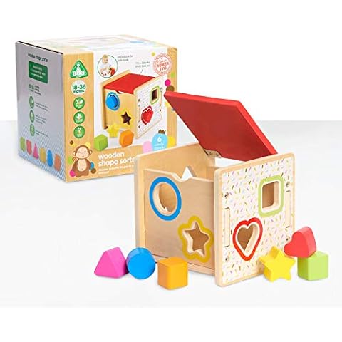 Early Learning Centre Wooden Shape Sorter, Fine Motor Skills, Problem Solving, Hand Eye Coordination, Kids Toys for Ages 18 Month, Amazon Exclusive Cover