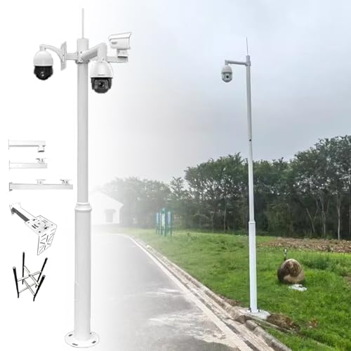 Support caméra de sécurité extérieure poteau réglable mât surveillance 2,5m - 2