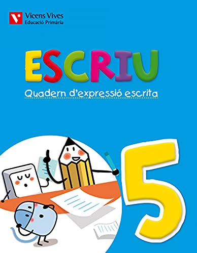 Portada de Escriu. 3º Primaria Quadern D Expressió Escrita 5. Valencia