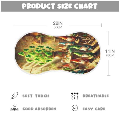 Gnomes St Patricks Baby Burp Cloths Burp Cloth Rags Cotton Burp Clothes Absorbent Muslin Burp Cloths Soft for Newborn Girl Unisex Boy 1 Pack 22x11 Inches2