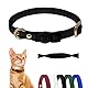 Qianruida Katzenhalsband Halsband Katze Halsbänd Kitten Katzenhalsbänder mit Sicherheitsverschluss Katze Halsband Verstellbar- Schwarz