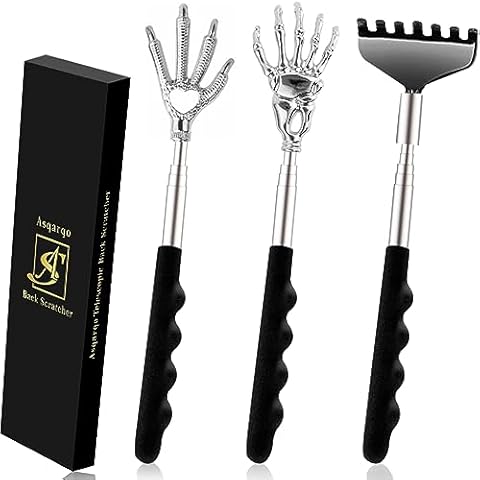 Asqraqo Back Scratcher 3 Pcs Different Design Telescopic Back scratchers with a Pretty Box, Portable Extendable Back Massager Great Gifts for Men or Women Stocking Stuffers Cover