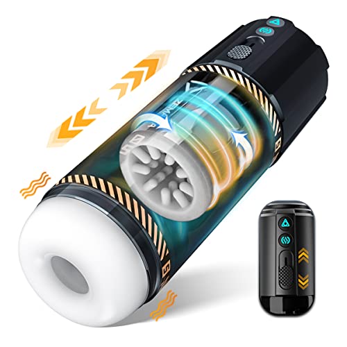 Automatic Male Masturbators Sex Toy for Men - ZEMALIA Male Sex Toys Men Masturbators Cup with 8 Thrusting & Rotating and 5 Vibrations - Blowjob Stroker Male Self Pleasure Adult Toys