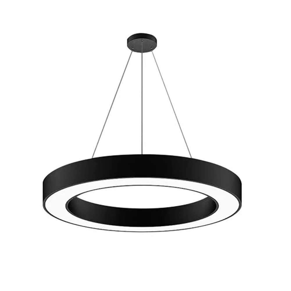 Chandelier Light Minimalist Circular Led Pendant Light Modern Ring Industrial Chandelier Shop Lobby Circle Ceiling Hanging Light Fixture for Office Areas Gyms Cafes Supermarkets Basements Corridors Ha