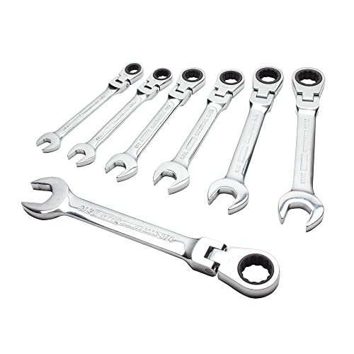 DeWalt DWMT74195 Flex-head ratcheting wrench set, SAE, 7-piece