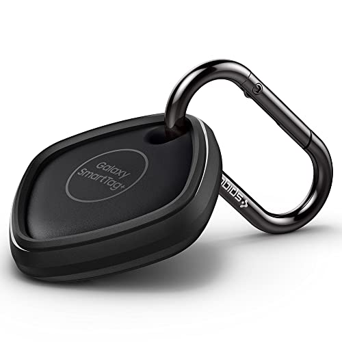 Spigen Rugged Armor Desenhado para SmartTag+ Case SmartTag Plus Keychain (2021) - Preto fosco