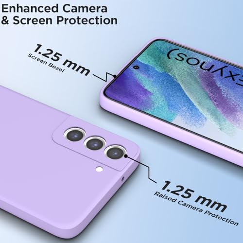 Image of Outlouders Back Cover for Samsung Galaxy S21 FE 5G | Camera Protection | Durable Soft Matte Silicone Bumper Case (Purple)