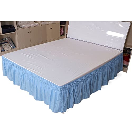 Cubre Somier Los lados de la falda de la cama elástica de color sólido se envuelven alrededor de las camisetas de cama extraíbles que no se desvanecen tamaño completo Queen King for la decoración de l