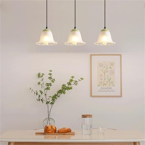 Lámpara francesa de cristal esmerilado con forma de flor creativa 2
