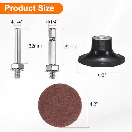 QUARKZMAN 23-teiliges Quick Change Discs Set 2 Roll Lock Schleifscheiben mit 1/4 Schaft Pad Halter 120 Körnung Oberflächenkonditionierungsscheibe für Polieren Rostentfernung