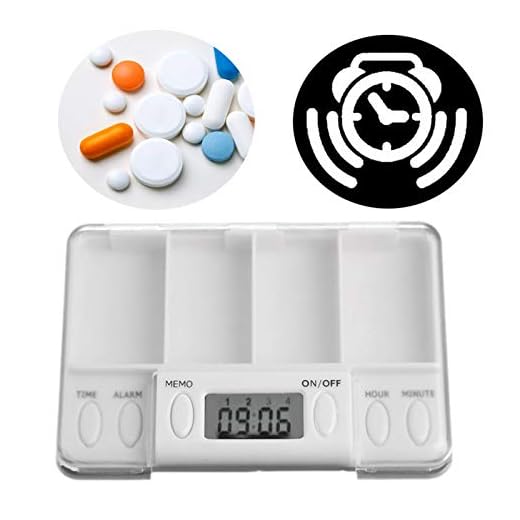 Brilliantday Alarma Digital Caja De Pastillas Pastillero Electrónico Automático Con Alarma Con 4 Compartimentos Para Actividades Al Aire Libre, Viajes#5