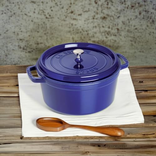 Image of Staub Cast Iron 2.75-qt Round Cocotte - Dark Blue, Made in France