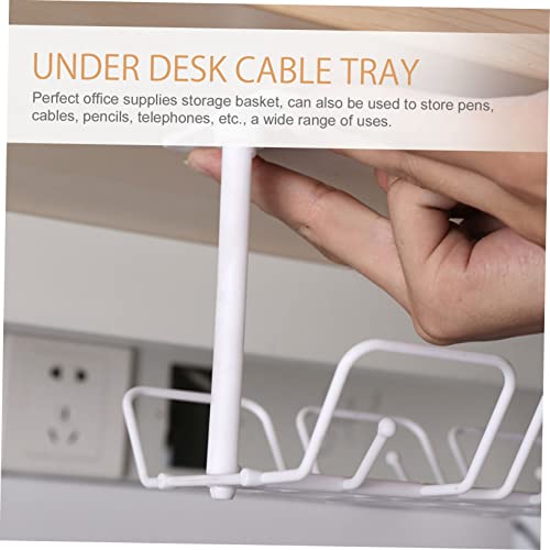 KALLORY Organizador de Cables para Escritorio, Bandeja de Gestión de Cables Bajo Escritorio, Canasta de Almacenamiento para Suministros de Oficina miniatura 5