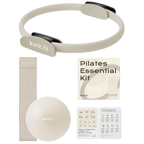 Home Pilates Essentials Kit for Women | Pilates Ring, Mini Ball, Booty Band Set | Pilates Equipment Starter Set in Gift Box | Workout Guide Included