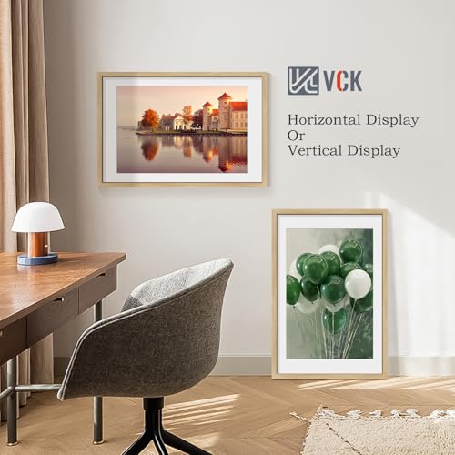 Image of VCK 20x30 Poster Frame 5 Pack, Oak Wood, 16x24 Mat, for Wall Art