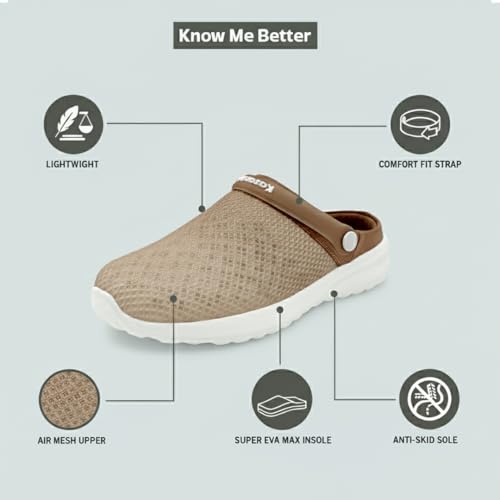Image of KazarMax Men's Lightweight Clogs with Adjustable Back Strap | Anti-Skid EVA Sole | Memory Foam Cushion | Casual Slip-On Sandals for Daily Use