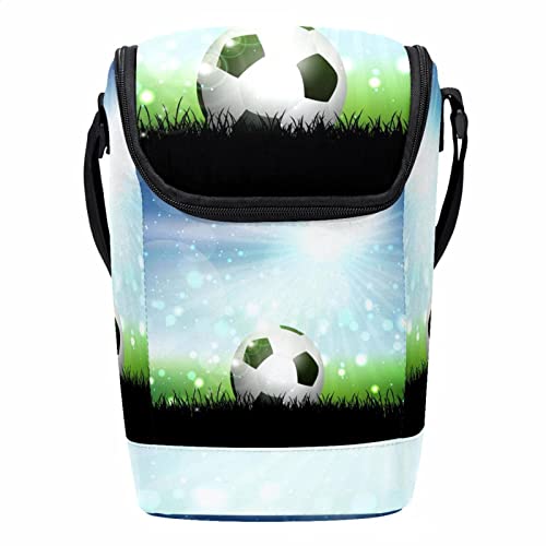 Bolsa de almuerzo de fútbol lavable y compacta con interior térmico 2