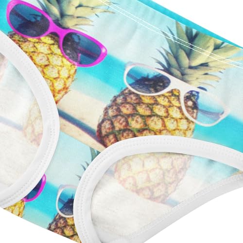 Cotton Girls Underwear Toddlers Cute Funny Beach Pineapples Panties for Girl Bright Kids Undies Briefs 2t4
