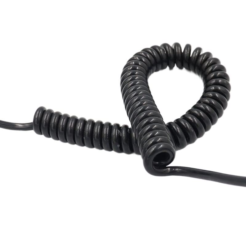 1 cable de resorte de PU de 5 núcleos 13 AWG/2,5 mm elástico 1/2/3/4/5/6/7/8/9/10/11/12/13/14/15 metros de alambre telescópico en espiral (tamaño: 4 metros elásticos) , Color: 5 núcleos 13 AWG) ( Colo