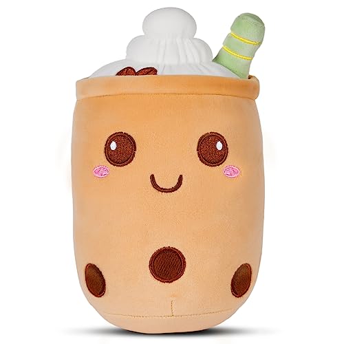 OSDUE Juguete de Peluche Boba, Juguete de Peluche de Té de Burbujas de 24 cm, Juguete de Peluche de Boba de Té Suave, Almohada de Peluche de Taza de Té de La Leche, Regalo para Niños