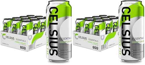 Image of CELSIUS ESSENTIALS,Sparkling Cherry Limeade,Performance Energy Drink 16 Fl Oz,(Pack of 24)