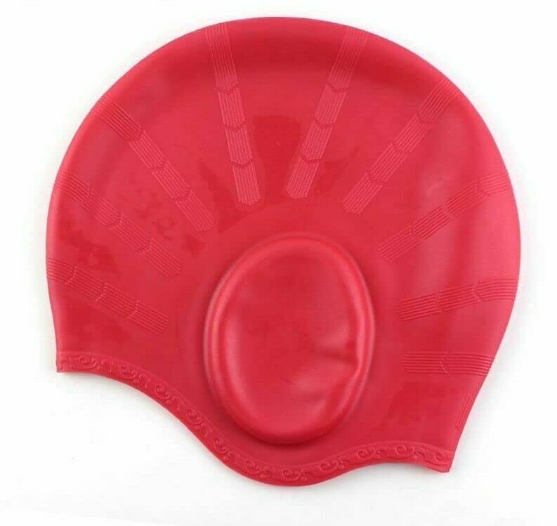 Swim CAPS for Men & Women - Silicone Hat, Swimming Cap for Long Hair, Fitted Waterproof Hats, Pool Accessories, Ear & Water Protection (Extra Long & Extra Soft) (Red) (B09YVDTMR7) Amazon Price History, Amazon Price Tracker