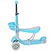 SEESEE.U Scooter 3 in 1 Mini con Sedile e Impugnatura Rimovibili, Altezza Regolabile, per Bambini e Neonati