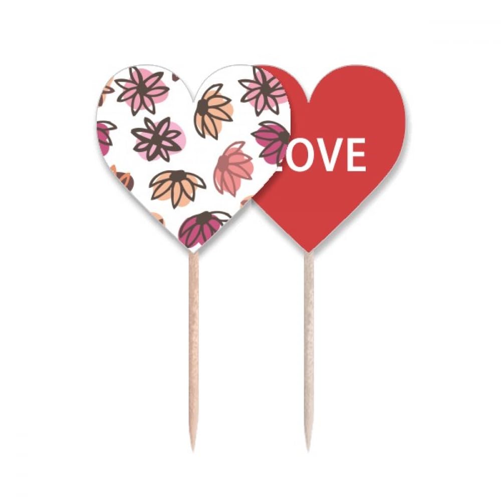 Drapeau amour cœur de décoration pour buffet de fête et cupcakes