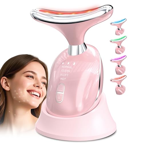 Yeerain Masajeador Facial, Radiofrecuencia Facial de Antiarrugas y Belleza con 4 Modos, 45 ℃ EMS Lifting Para Reafirmar el Cuello y el Rostro