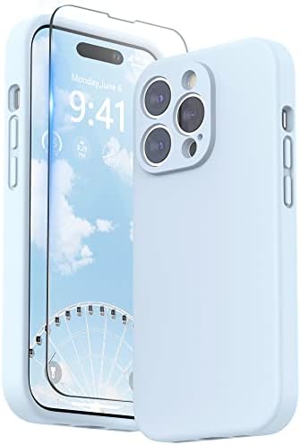 SURPHY Liquid Silicone Case Compatible for iPhone 14 Pro Case, Individual Protection for Each Lens Shockproof Full Body Thickened Rubber for iPhone 14 Pro 6.1 inch 2022, Pink Sand