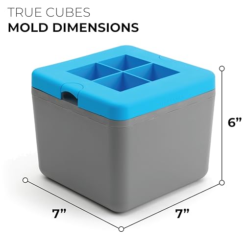 True Cubes Crystal Clear Ice Cube Maker, 4 Large 2"x2"x2" Ice Cubes for Cocktails and Drinks, Silicone Mold for Pure, Bartender-Quality Ice - Great for Hosting and Entertaining, Whiskey Gifts for Men - Image 7
