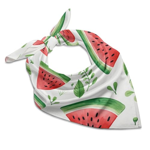 Watermelon Pattern Women's Silk-Like Fashion Head Scarf Versatile Satin Square Bandana Kerchief3